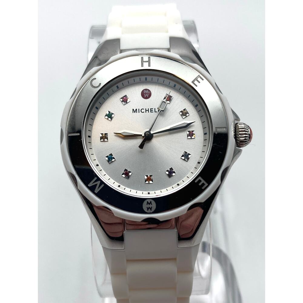 Michele Jelly Bean Tahitian KU15826 Women's Watch 34mm -Fresh Battery WR *READ*